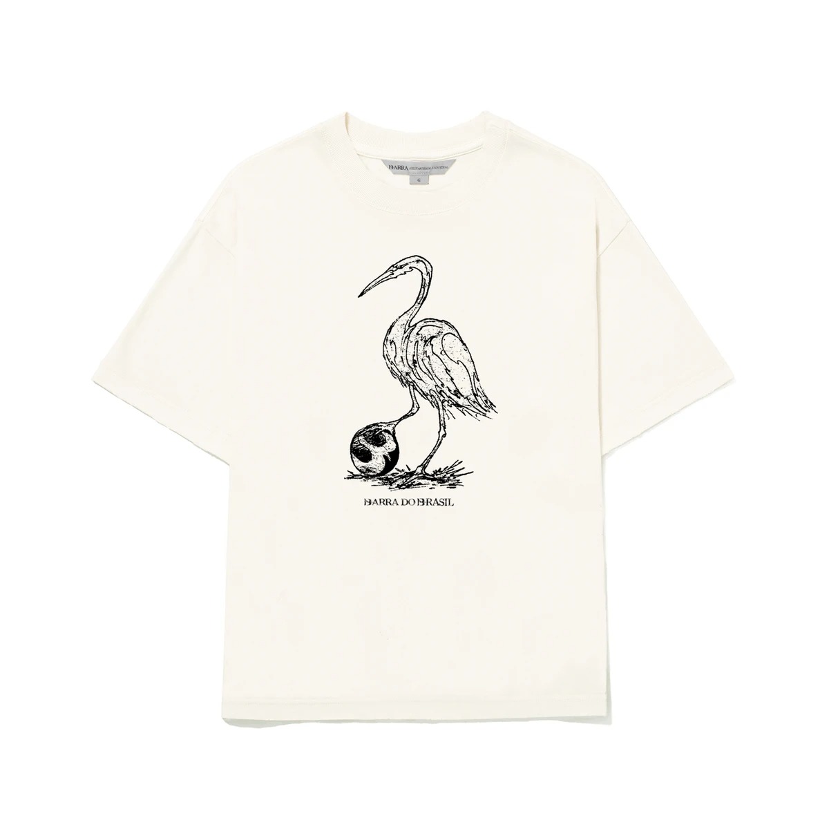 Camiseta Barra Crew Nativa Off White — P / M / G, Novo
