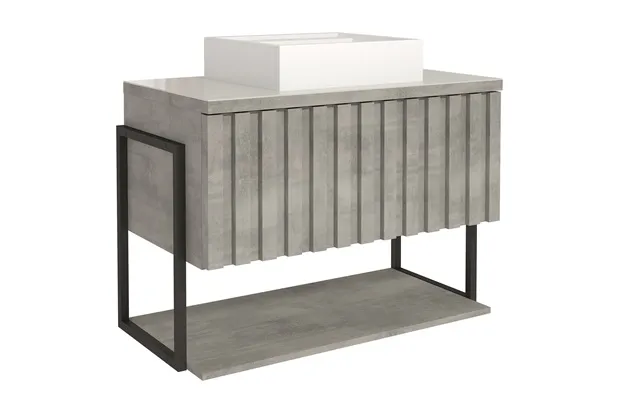 ARMARIO FRISE 80 MDF BP METALON CIMENTO MGM