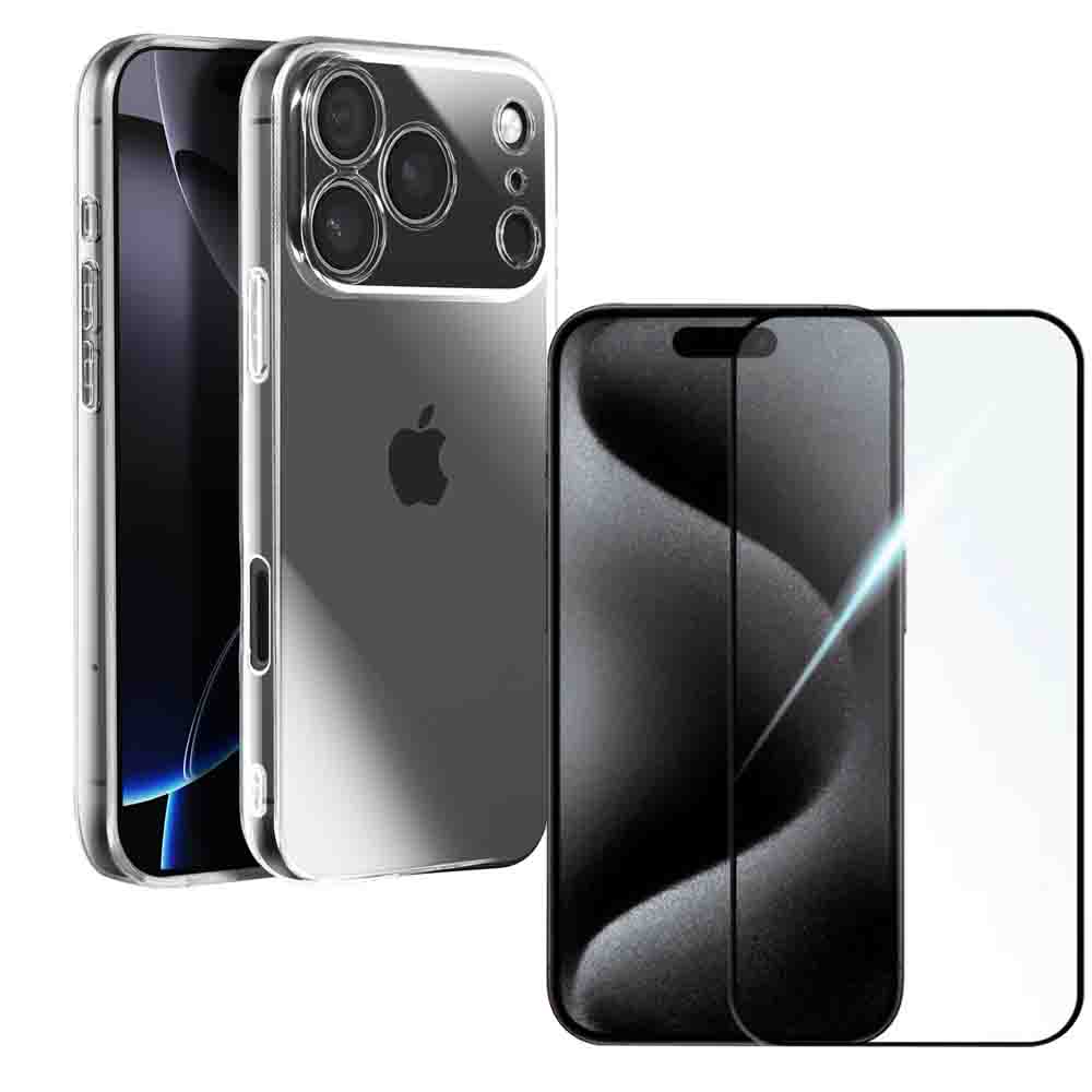 Kit Capinha e Película para iPhone linha 17 e 17 Pro, Max