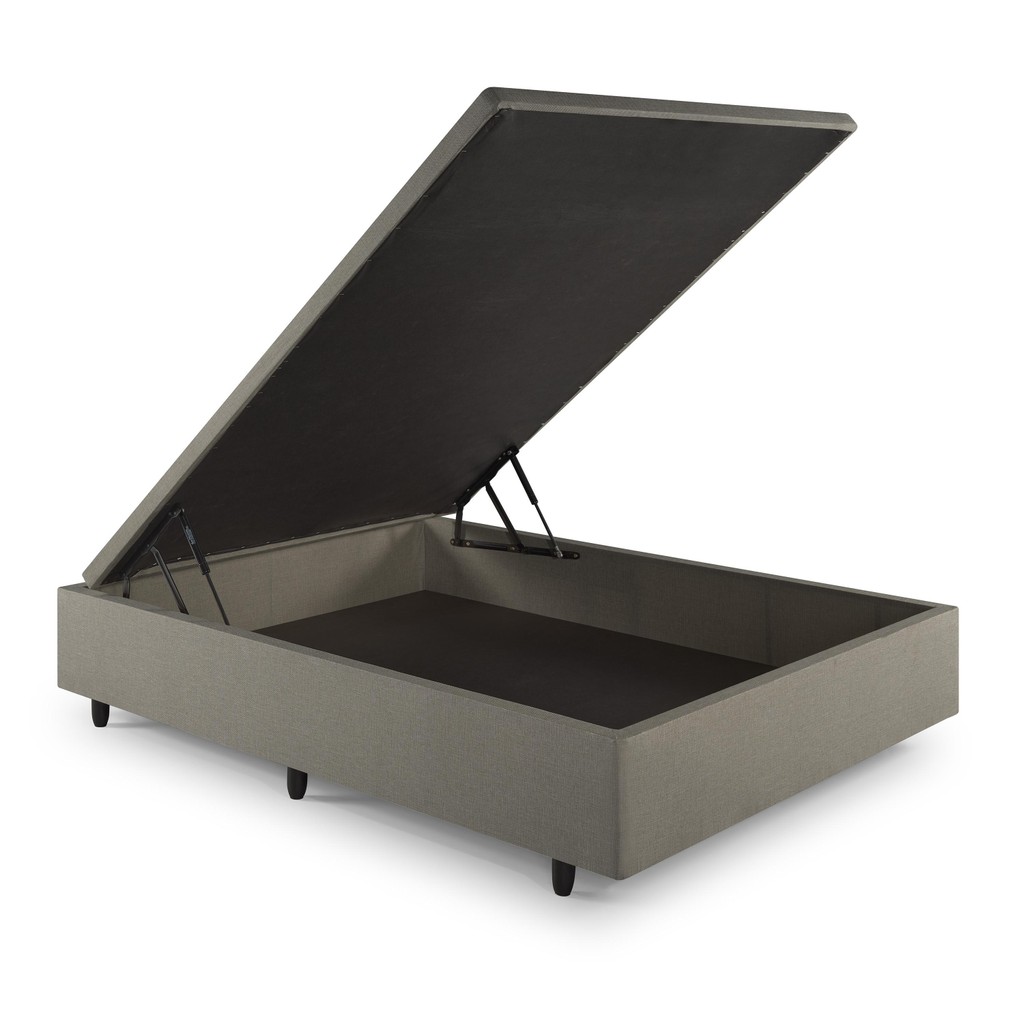 Base Box Baú Viúva 128x188x42cm Linho Bege