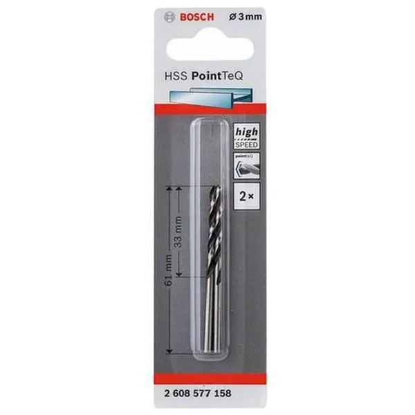 BROCA HSS POINT TEQ 3.0MM (2PCS) BOSCH