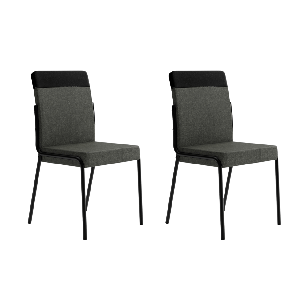 Conjunto 2 Cadeiras de Jantar Duo Carraro Grafite