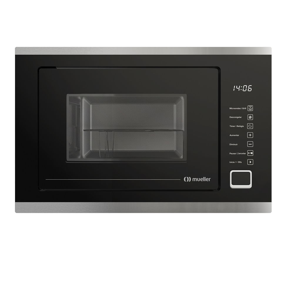 Micro-ondas de Embutir Mueller 25 Litros Painel Touch Grill Display Digital Preto 220V MMO0225G1