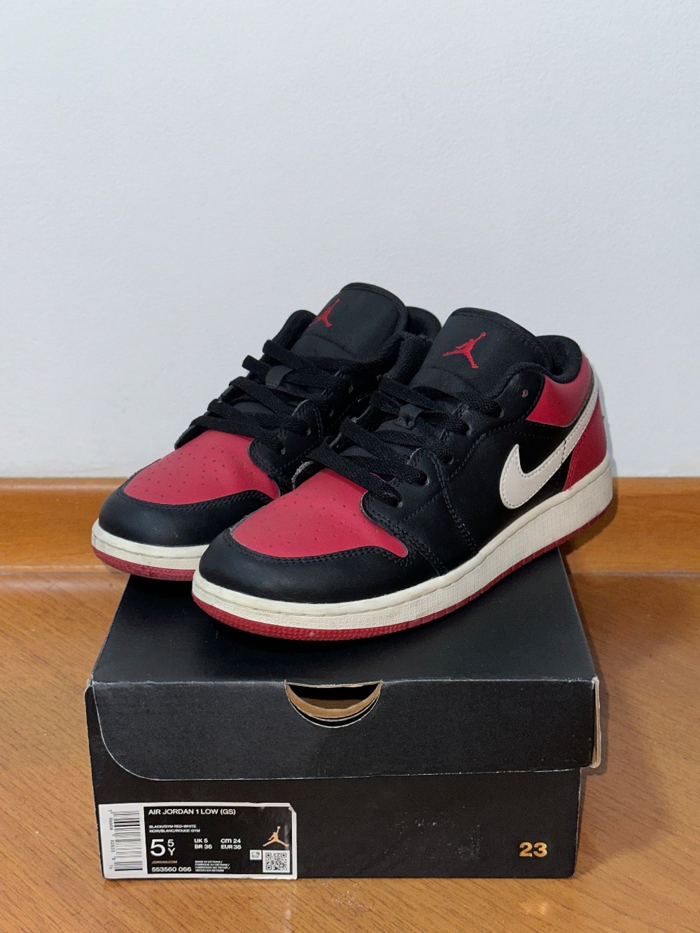 Air Jordan 1 Low GS Alternate Bred Toe — 36, Usado