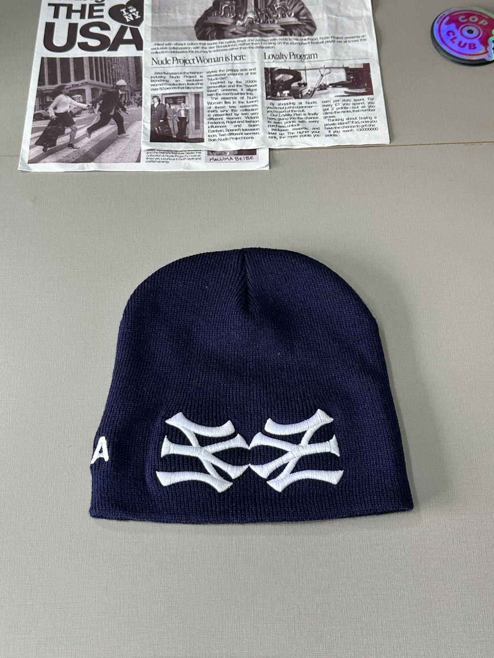 Touca oMA Studios NY NY Skully Navy — Único, Novo