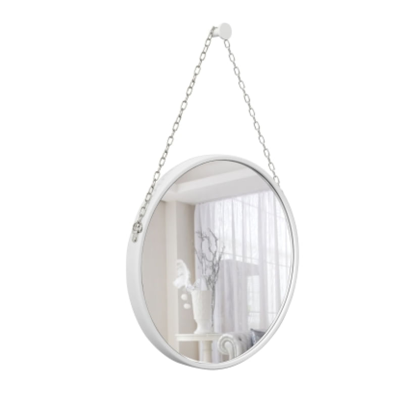 Foto 5 de Espelho Decorativo Adnet Alça Corrente 50cm Redondo Preto