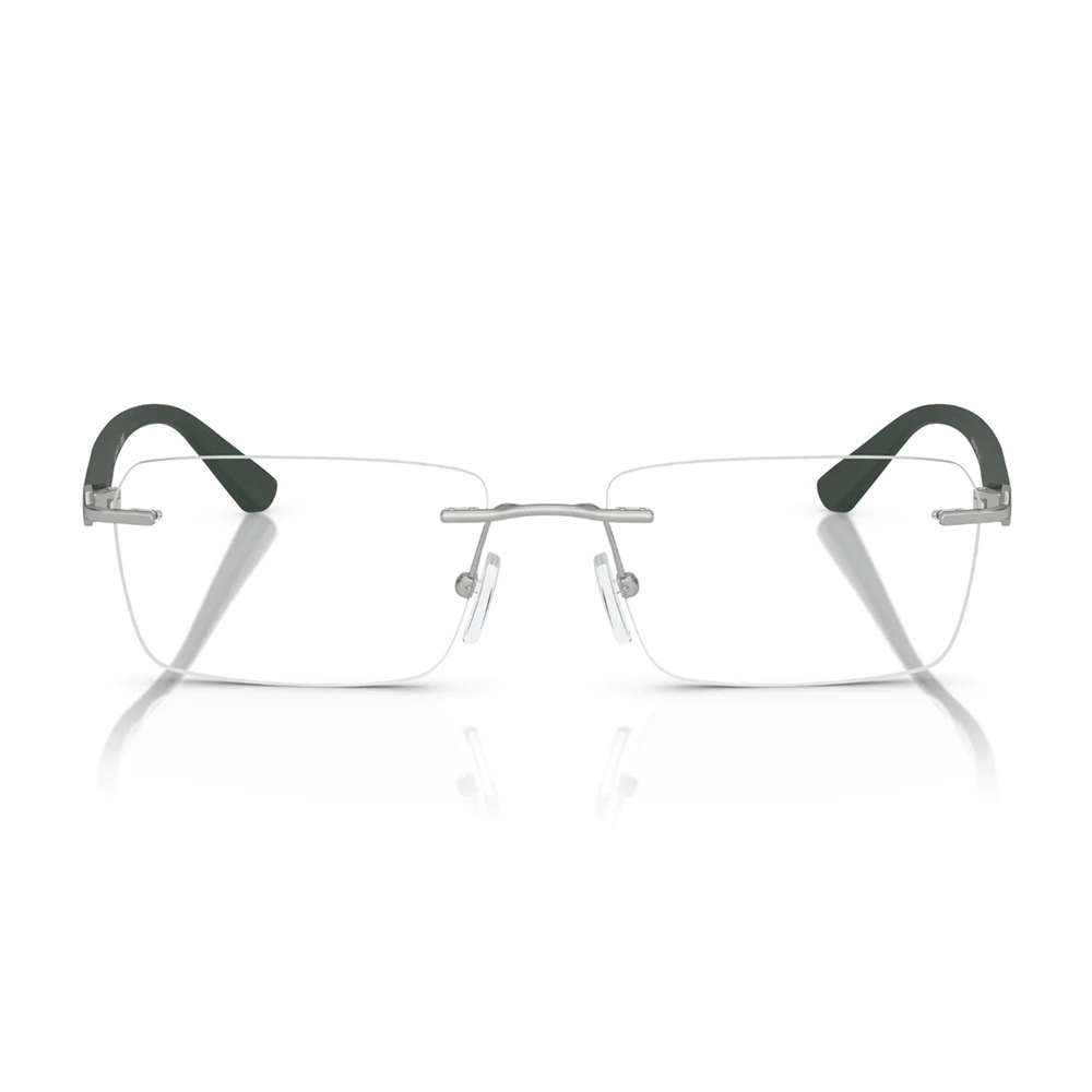 Armação para Óculos de Grau Masculina Armani Exchange 0AX1064 6020 Prateado Fosco e Verde Fosco