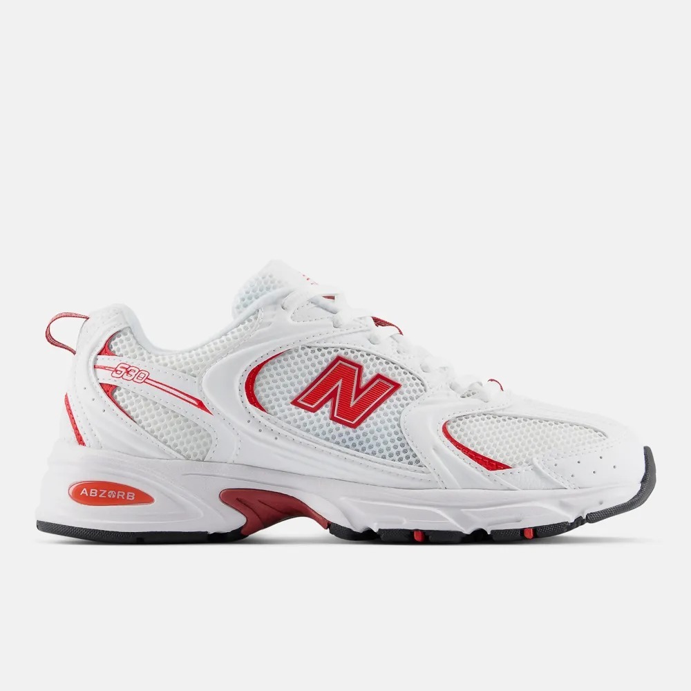 New Balance 530 White Red — 34 / 35 / 36 / 37 / 38 / 39 / 40 / 41 / 42 / 43 / 44, Novo