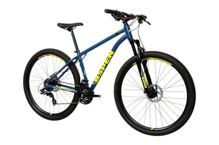 Bicicleta Caloi Aspen - Câmbio Shimano 24v, Freio a Disco Hidráulico, Suspensão 80mm com Trava