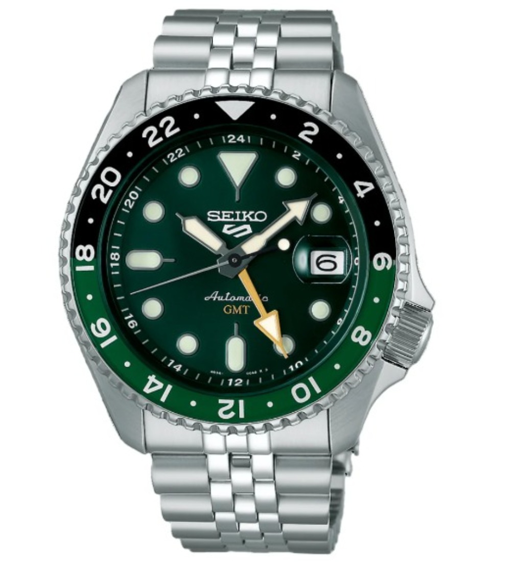 Relógio Seiko 5 Sports SKX GMT Bi-Colour Green — Único, Novo
