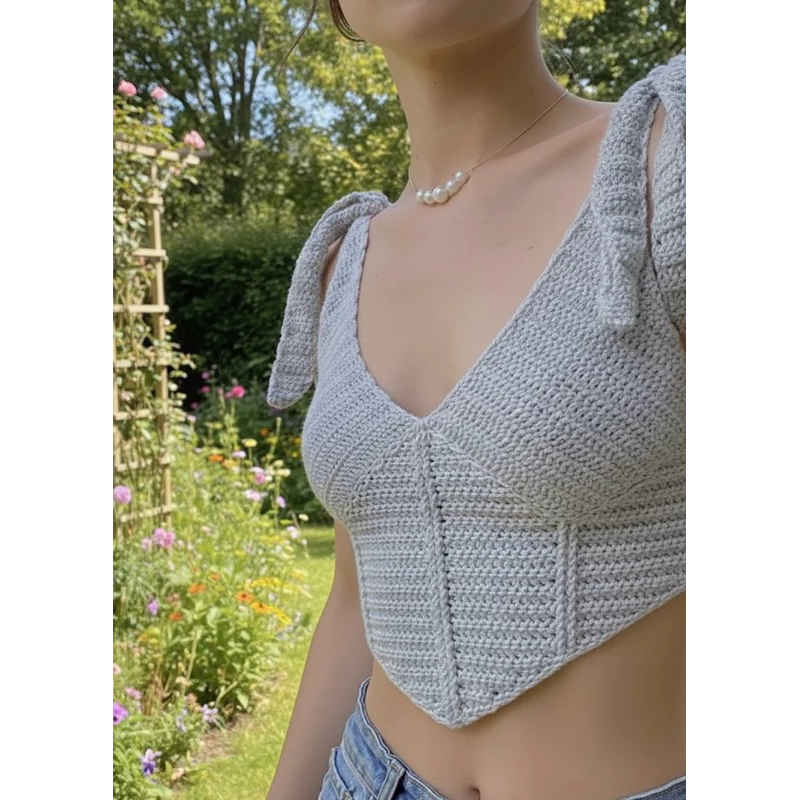 Top Cropped de crochê Íris