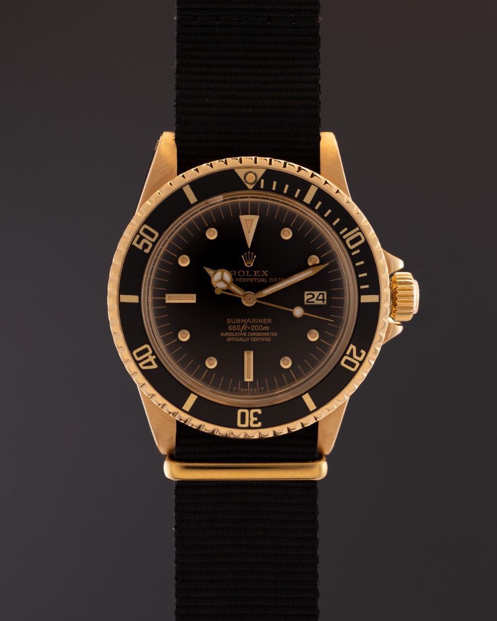 Relógio Rolex Vintage Submariner 1680 Gold 40mm — Único, Usado