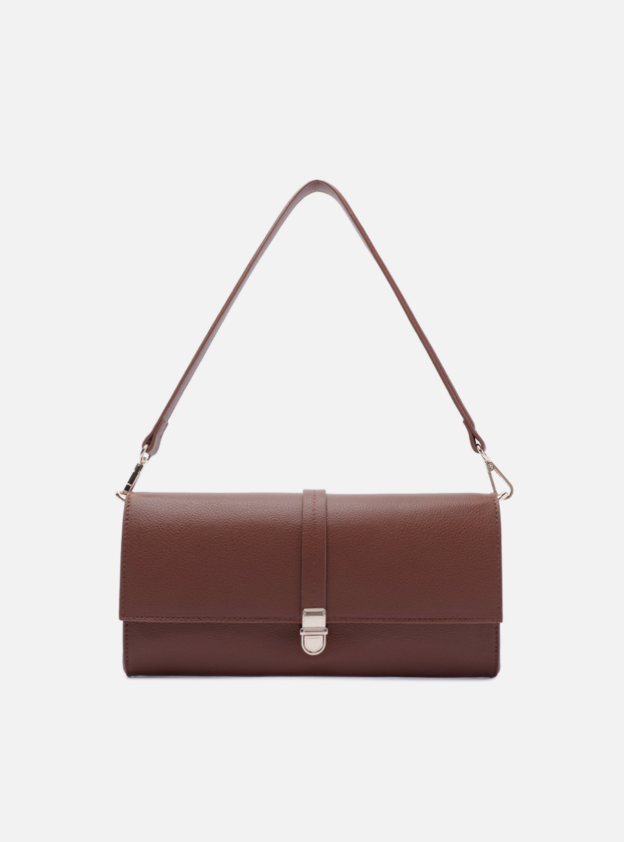 Bolsa Tiracolo Preta Média Metais Dourados