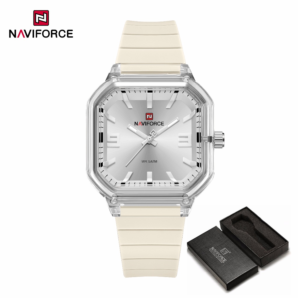 NAVIFORCE 6108 Relógio Feminino Com Pulseira De Silicone Para Esportes Ao Ar Livre