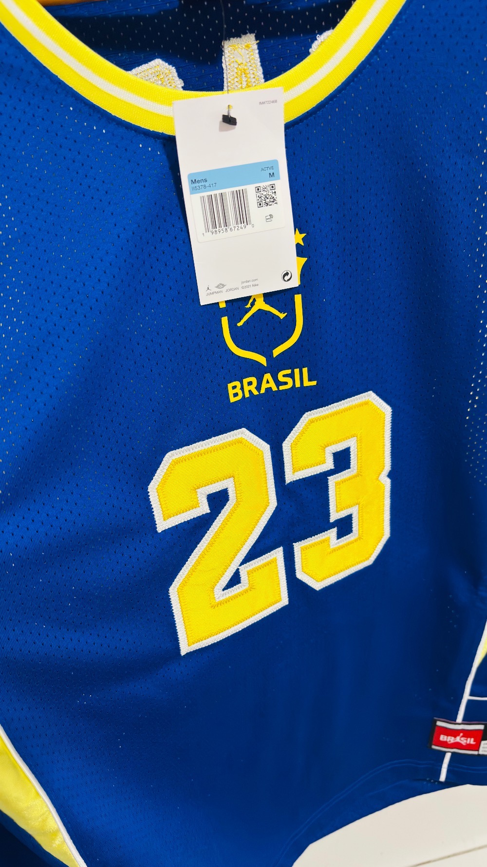 Regata Air Jordan Brasil Essentials Mesh Blue — M, Novo