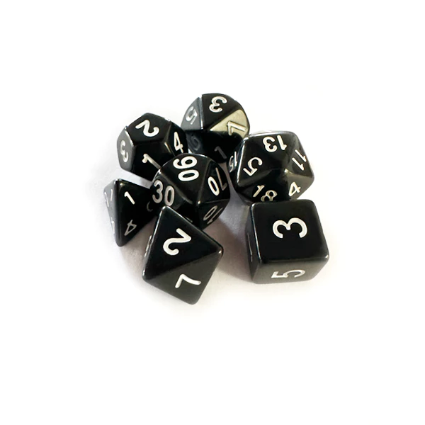 Foto 3 de Dados RPG: Opaco Azul e Branco Branco e Preto Preto e Branco Central Dice | Estilo e Qualidade para suas Aventuras!