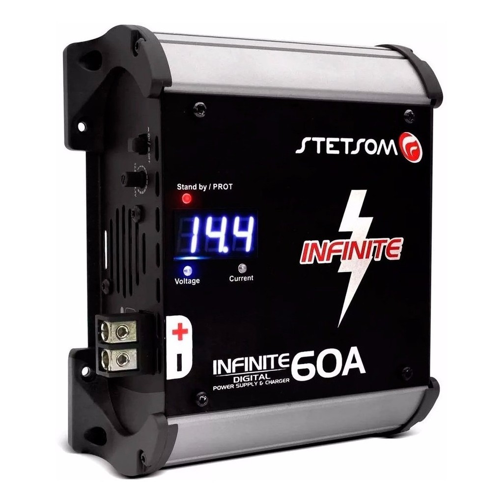 Fonte Stetsom 60a Bivolt Com Voltímetro Automotiva Som