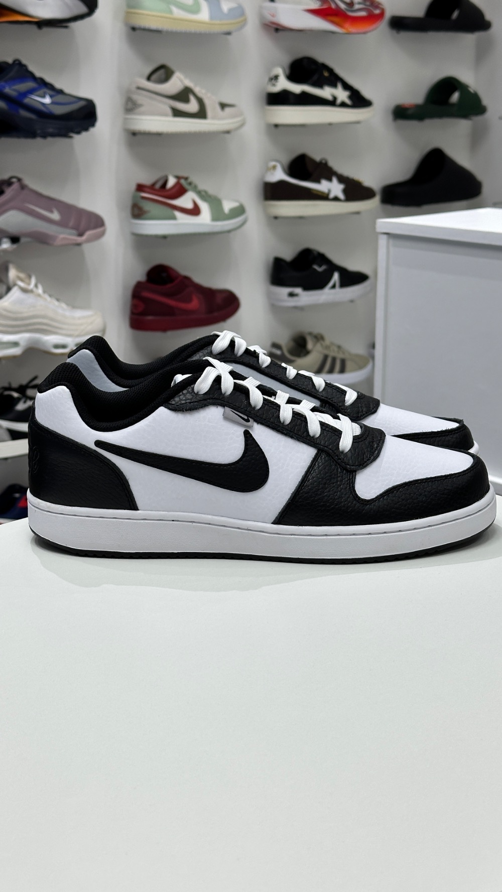 Nike Ebernon Low PRM White Black Wolf Grey — 42 / 43, Novo
