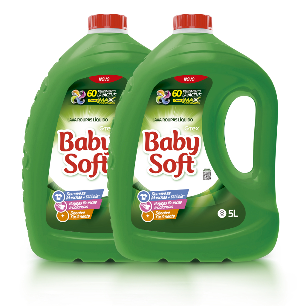 Kit 2 Lava Roupas Liq Baby Soft Verde 5L
