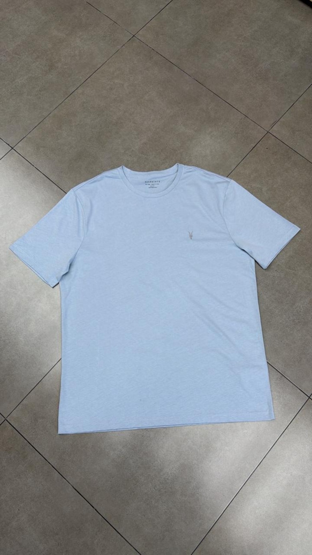 Camiseta AllSaints Brace Ramskull Crew Neck Spinel Blue — XG, Novo