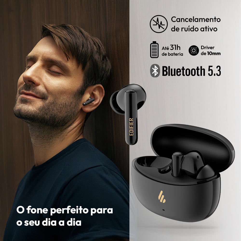 Foto 2 de Fone TWS com cancelamento de ruído EDIFIER X5 Pro Bluetooth 5.3 - Preto