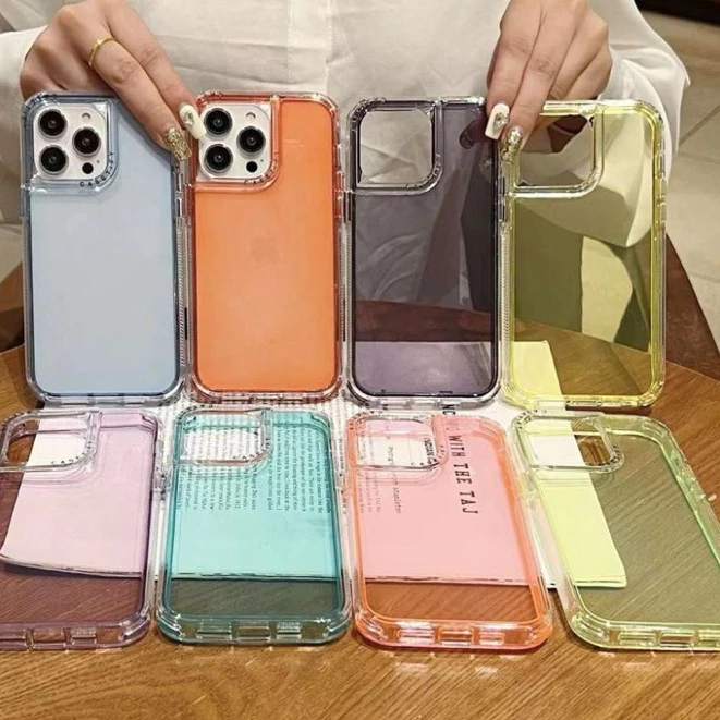 Capa Space 3ª Geração Transparente Cor Para iPhone 15,15PLUS,15PRO,15PRO MAX,iP 16,16PLUS,16PRO,16PRO MAX Anti-Choque