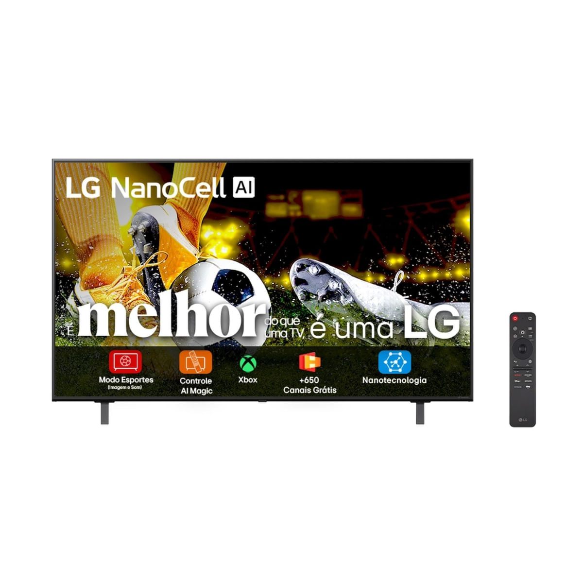 SMART TV 75" 4K LG 75NANO80ASA NanoCell Processador a7 AI Gen8 WebOS 25 Charcoal Black
