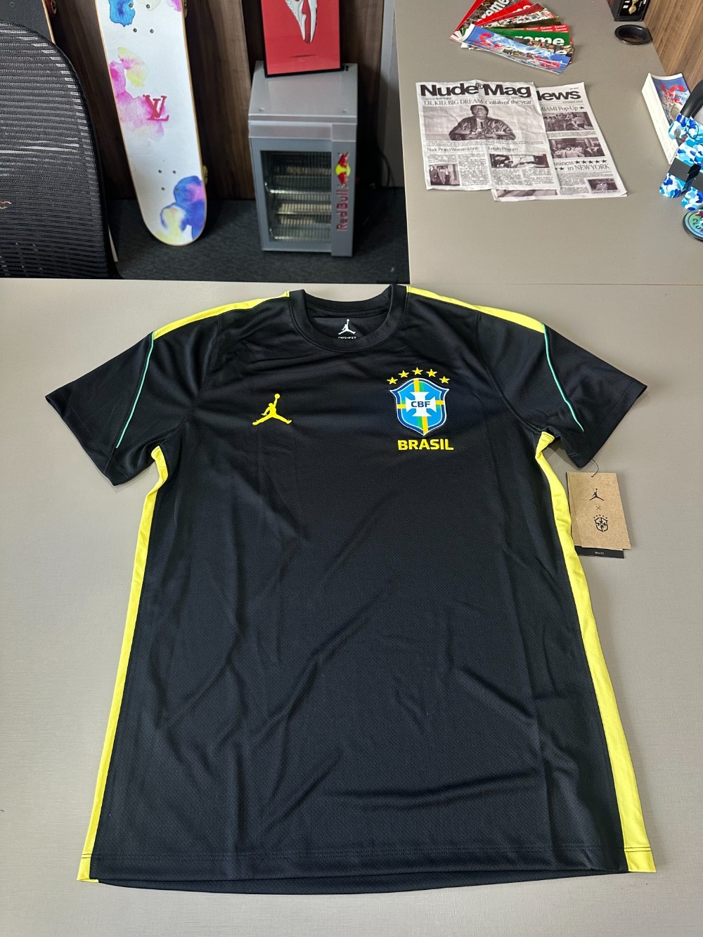 Camiseta Air Jordan Brasil Dri-FIT Strike Treino 2026 Black — XG, Novo