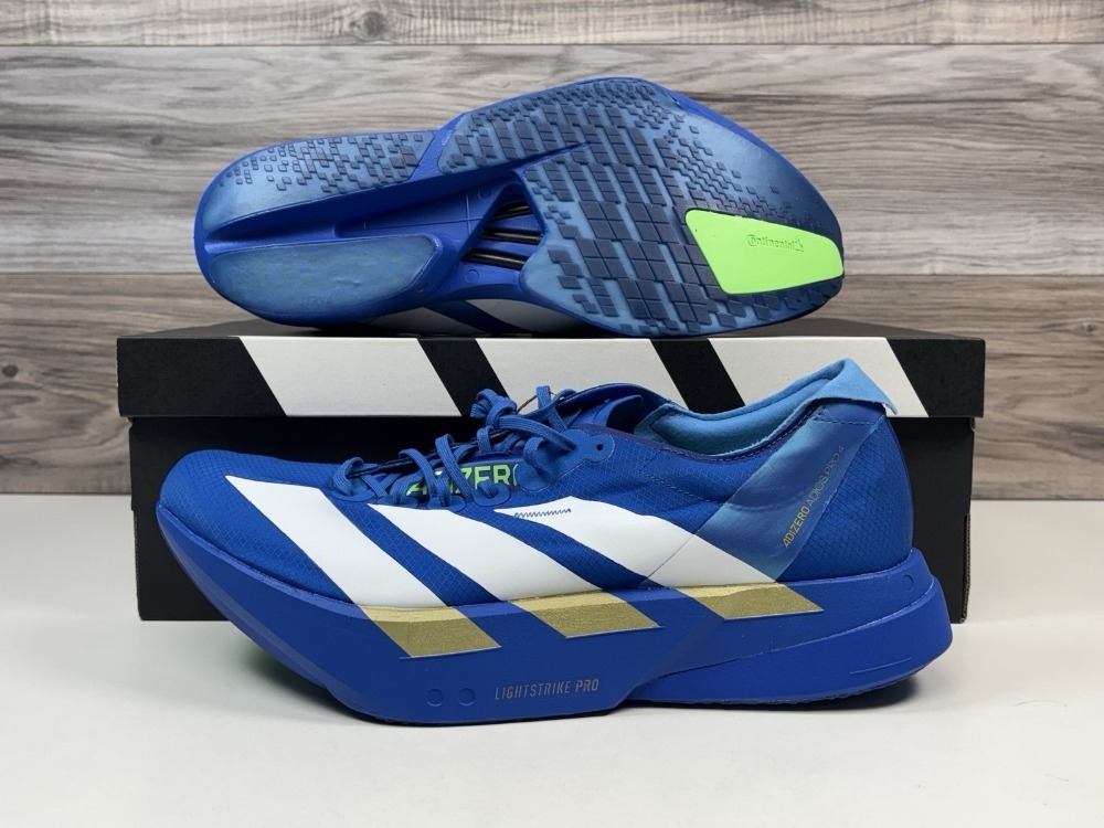 adidas Adizero Adios Pro 4 Blue Cloud White Lime Burst — 37 / 38 / 39 / 39.5 / 40 / 40.5 / 41 / 42 / 42.5 / 43 / 43.5 / 44, Novo