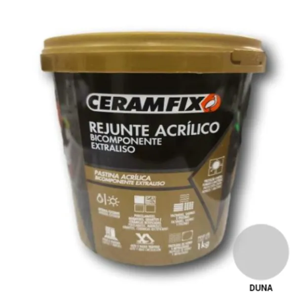 REJUNTE ACRILICO BICOMPONENTE EXTRALISO DUNA 1KG CERAMFIX