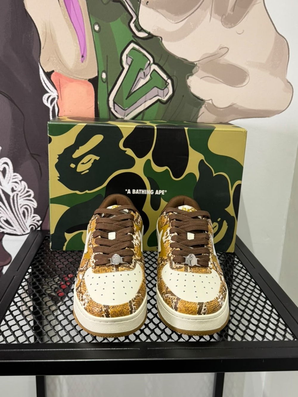 SSENSE x A Bathing Ape Bape Sta Tan Snakeskin — 40, Novo