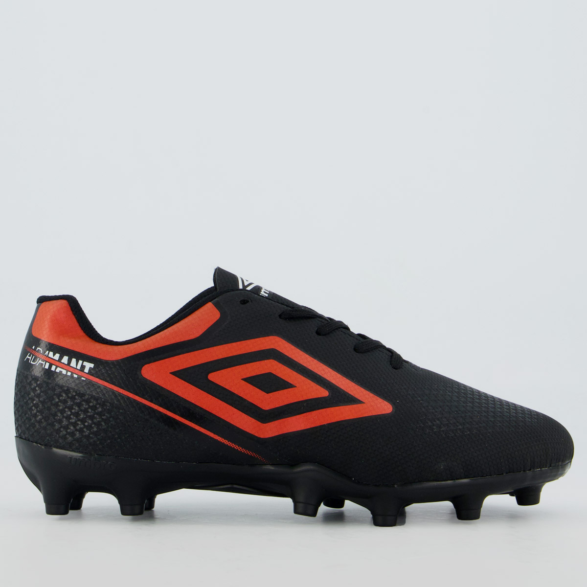 Chuteira Umbro Adamant Top Speed Campo Juvenil Preta e Vermelha