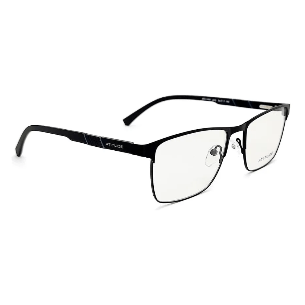 Armação de Óculos de Grau Atitude AT2128M Masculino Retangular Metal Preto