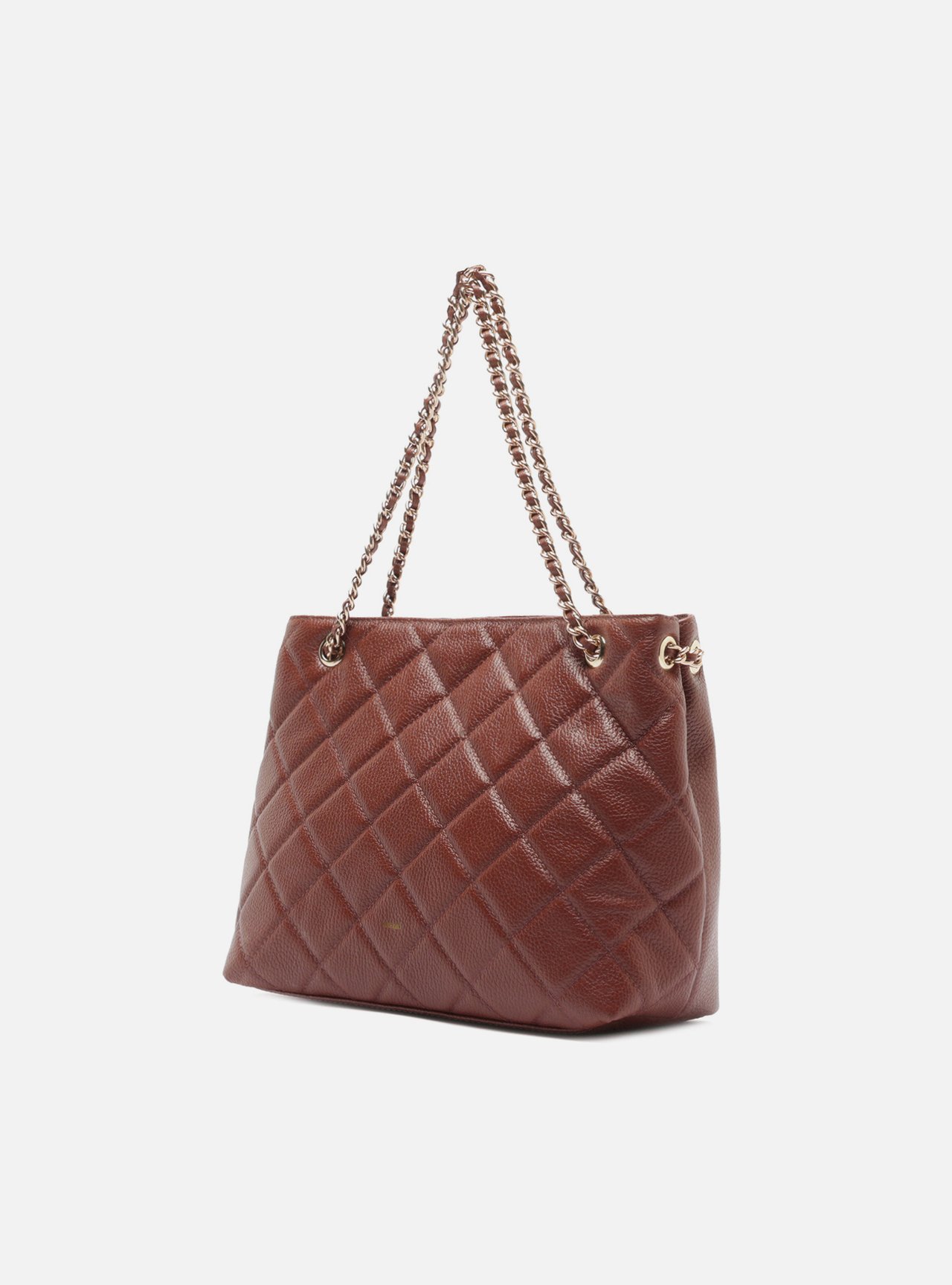 Foto 2 de Bolsa Tote Marrom Couro Matelassê Gab Média