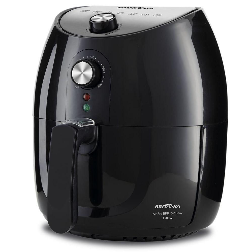 Fritadeira Air Fryer Britânia BFR10PI 4 e 1L 1500W com Cesto Removível Antiaderente Preto 220V