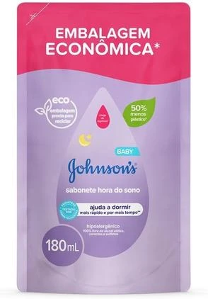 Sabonete Líquido Johnson's Baby Hora Do Sono, Lavanda, Refil, 180ml