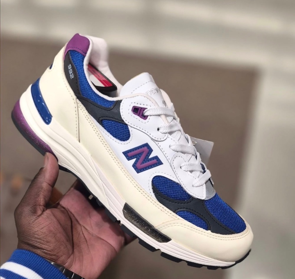 New Balance 992 Made in USA White Team Royal Blue Purple Fuchsia — 39, Novo