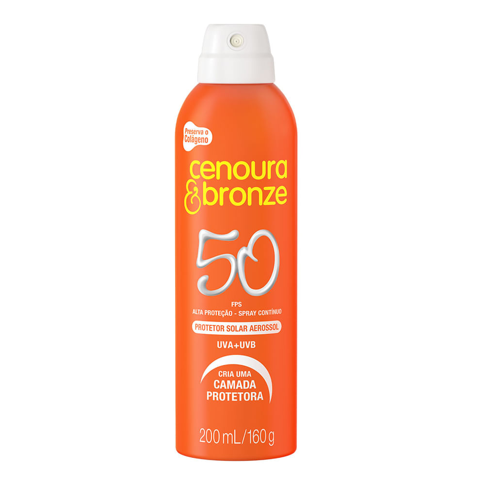 Protetor Solar Aerossol Cenoura & Bronze - FPS50 — 200ml