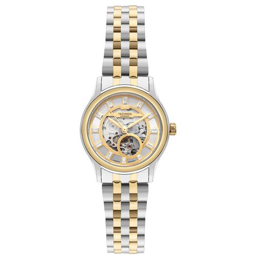 Relógio Technos Feminino Automático Skeleton Bicolor - 6T28AA/1K
