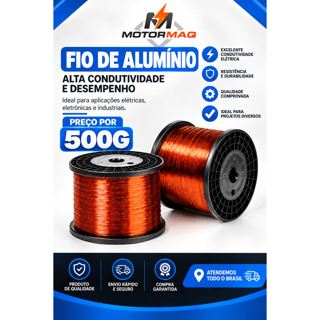 Fio de Aluminio Esmaltado 18 AWG - 500g