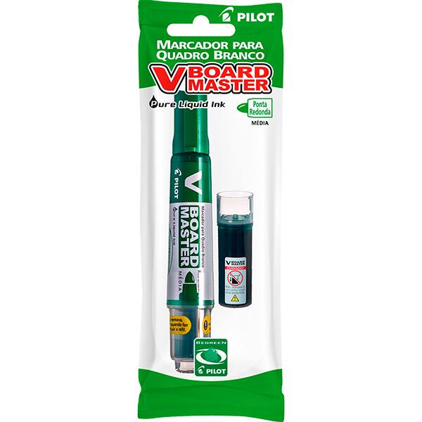 Pincel para quadro branco recarregável, Verde, Ponta de 2,3mm, Pilot - BT 1 UN