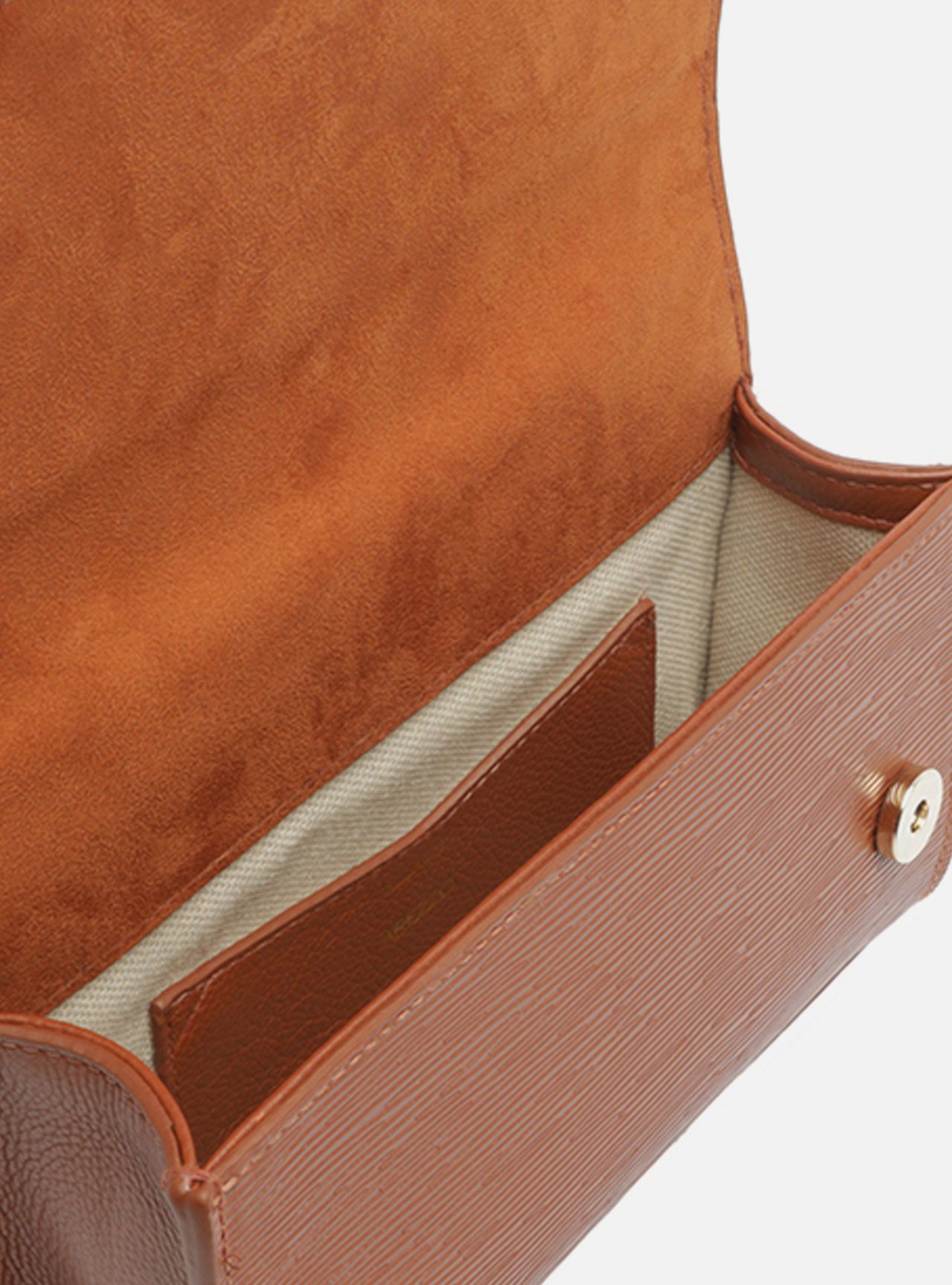 Foto 4 de Bolsa Tiracolo Marrom Couro Abraccio Pequena