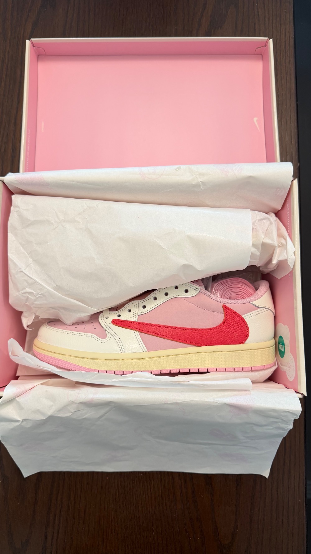 Travis Scott x Air Jordan 1 Low OG SP Sail Tropical Pink — 40, Novo