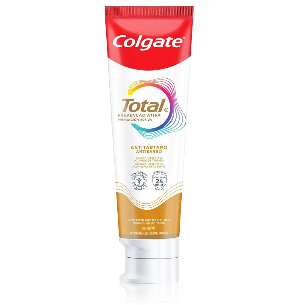 Foto 2 de Kit 3 Cremes Dentais Colgate Total Anti Tártaro 140g