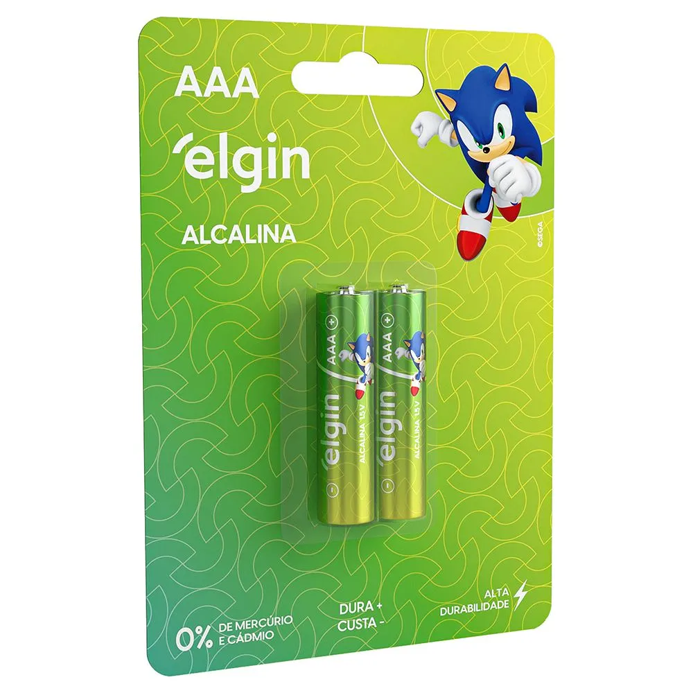 PILHA ALCALINA AAA BLISTER COM 2 PC ELGIN