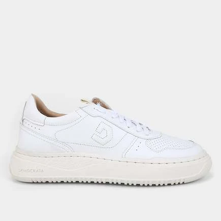 Tênis Couro Democrata Denim Block Masculino - Branco