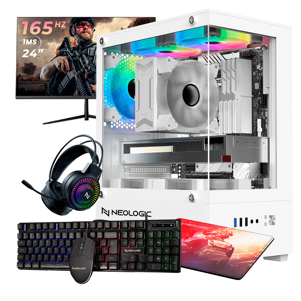 Pc Gamer Completo Ryzen 3 3200G, 16GB 3200Mhz, (Radeon Vega 8 Integrado), A520M, SSD 240GB, 500W 80 Plus, 3 fans, Neologic - NLI89085