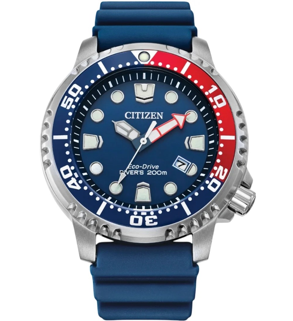 Relógio Citizen Herren-Uhren Analog Eco-Drive Blue 200 M 43 mm — Único, Novo