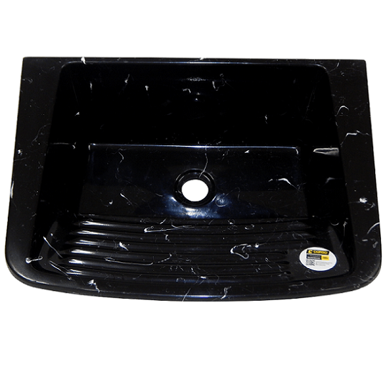 Tanque De Lavar Roupa Granitadoo 55X41 20L Tdf Preto Onix