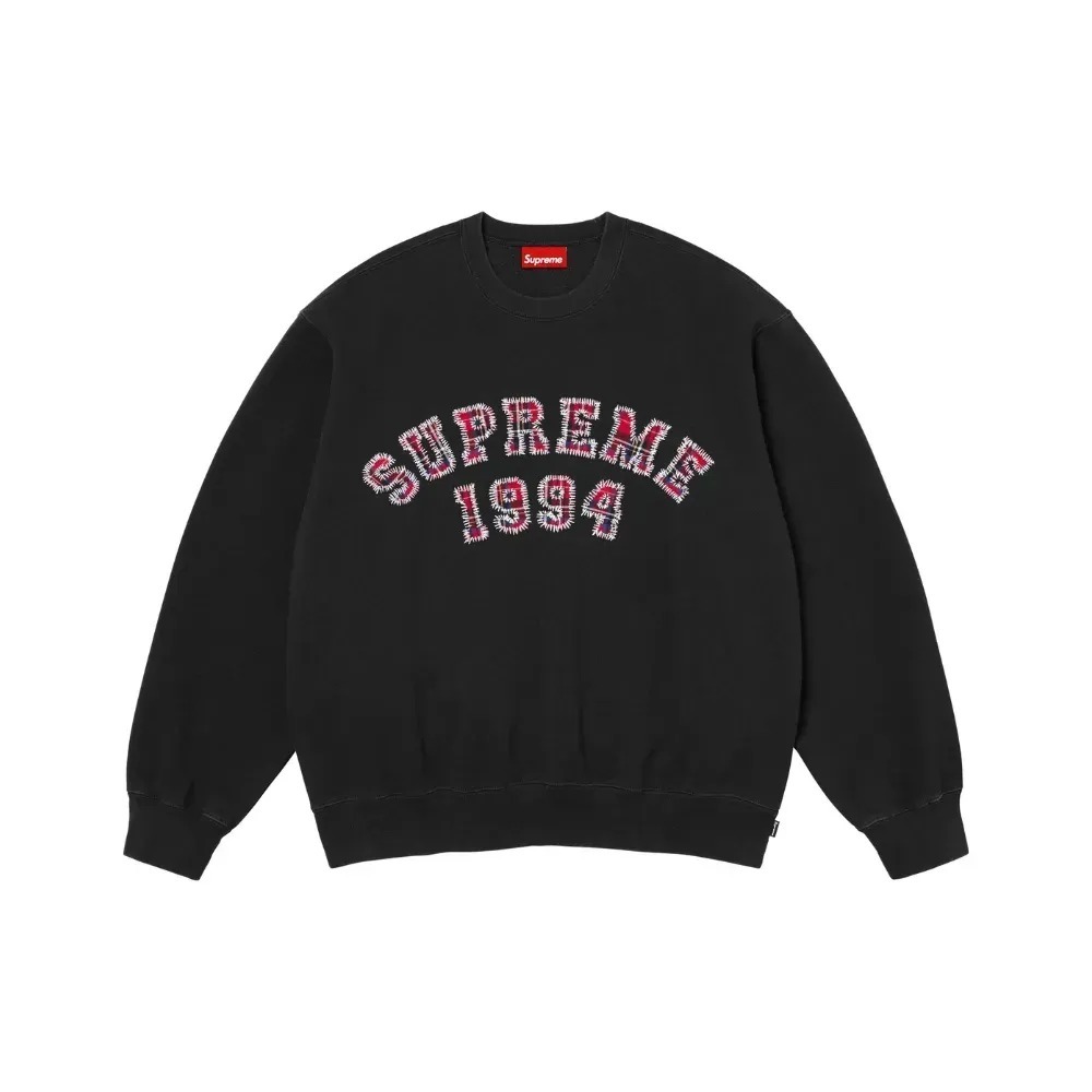 Moletom Supreme Plaid Arc Crewneck Black SS26-W5 — P / M / G / XG / 2XG, Novo